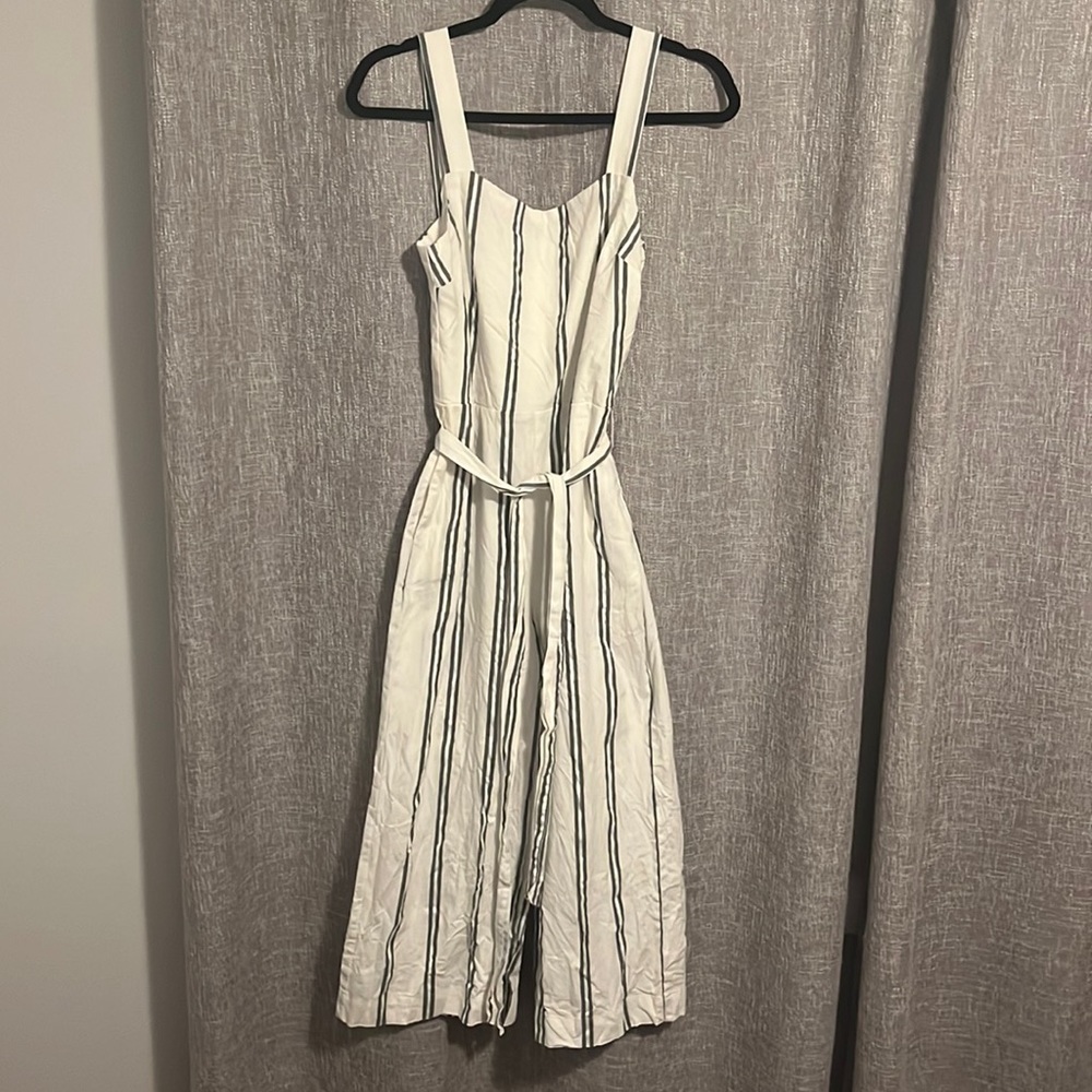 White Striped Gap Jumpsuit